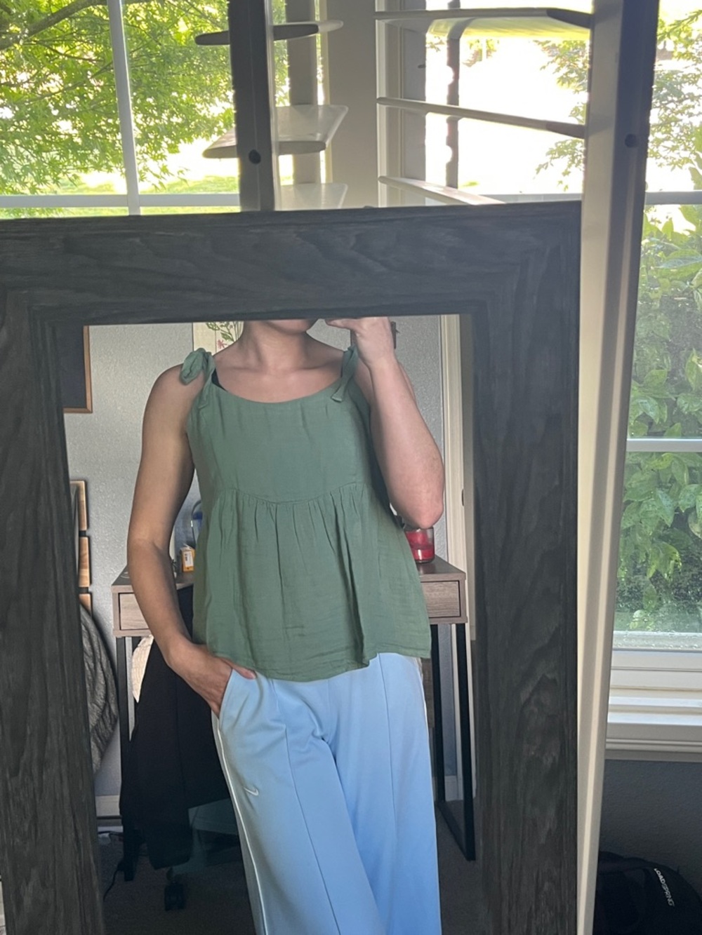 Old Navy Olive Green Tie-Shoulder Cami